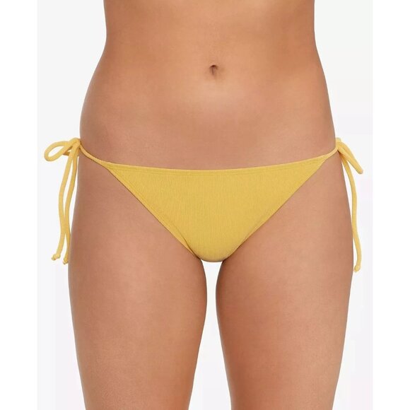 Salt & Cove Yellow Ribbed Bikini Bottoms With Side Tie Size L - Picture 1 of 11